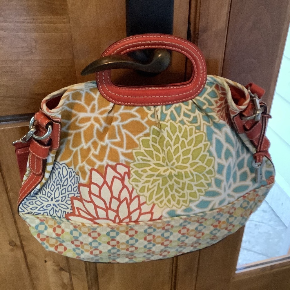 Fossil Canvas and Leather Handbag